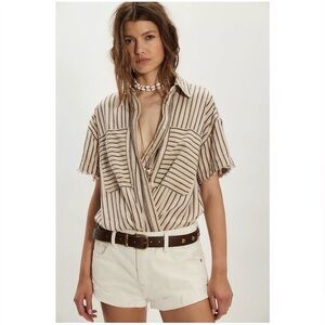 We The Free Black Christopher Linen Down Shirt